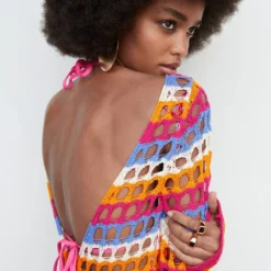 Robe Crochet Multicolore -Promos Chaudine Magasin 57040457 21 D1