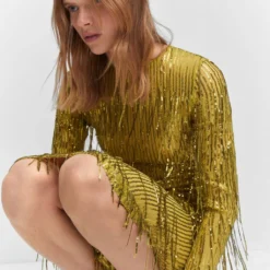 Robe Franges Métallisées 12 Robe Franges Métallisées -Promos Chaudine Magasin 57040722 36 D2