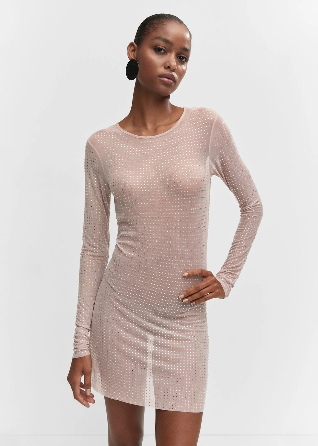 Robe Maille Filet Détail Cristal 1 Robe Maille Filet Détail Cristal