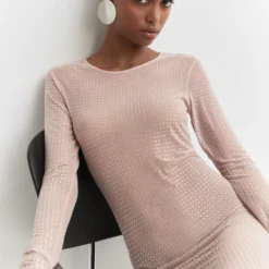 Robe Maille Filet Détail Cristal 12 Robe Maille Filet Détail Cristal -Promos Chaudine Magasin 57041028 83 D2