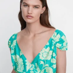 Robe Cache-cœur à Fleurs -Promos Chaudine Magasin 57042884 46 D1