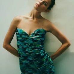 Robe Froncée Encolure Cœur -Promos Chaudine Magasin 57043276 46 D7