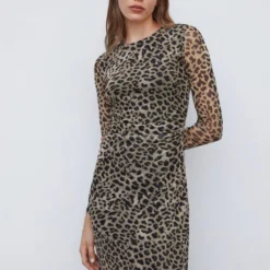 Robe Midi En Imprimé Animal