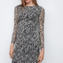 Robe Midi En Imprimé Animal -Promos Chaudine Magasin 57043804 99