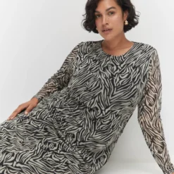 Robe Midi En Imprimé Animal -Promos Chaudine Magasin 57043804 99 D4