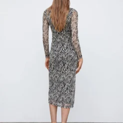 Robe Midi En Imprimé Animal -Promos Chaudine Magasin 57043804 99 R