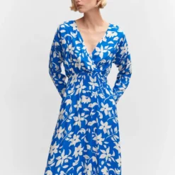 Robe Imprimée Détail Froncé