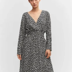 Robe Imprimée Détail Froncé 18 Robe Imprimée Détail Froncé -Promos Chaudine Magasin 57043808 99