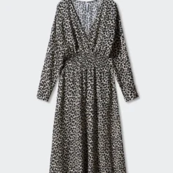 Robe Imprimée Détail Froncé 23 Robe Imprimée Détail Froncé -Promos Chaudine Magasin 57043808 99 B