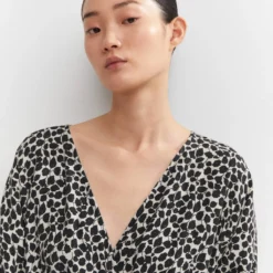 Robe Imprimée Détail Froncé 21 Robe Imprimée Détail Froncé -Promos Chaudine Magasin 57043808 99 D1