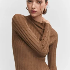 Robe Maille Côtelée Col Montant -Promos Chaudine Magasin 57044763 17 D1