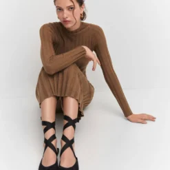 Robe Maille Côtelée Col Montant -Promos Chaudine Magasin 57044763 17 D2