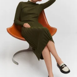 Robe Maille Côtelée Col Montant -Promos Chaudine Magasin 57044763 37 D2