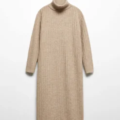 Robe Maille Côtelée Col Roulé 23 Robe Maille Côtelée Col Roulé -Promos Chaudine Magasin 57047725 06 B