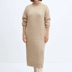 Robe Maille Côtelée Col Roulé 17 Robe Maille Côtelée Col Roulé -Promos Chaudine Magasin 57047725 06 D3