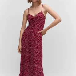 Robe à Fleurs Détail Froncé