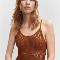 Robe Longue Maille Ajourée -Promos Chaudine Magasin 57050250 30 D1