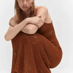 Robe Longue Maille Ajourée -Promos Chaudine Magasin 57050250 30 D4