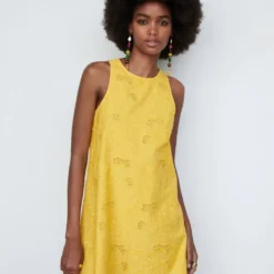 Robe Coton Détails Ajourés -Promos Chaudine Magasin 57050301 12