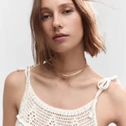 Robe Longue Empiècement Crochet -Promos Chaudine Magasin 57050306 02 D1