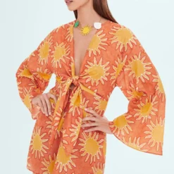 Robe Imprimée Détail Nœud