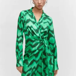 Robe Chemise Satinée Imprimée