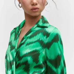 Robe Chemise Satinée Imprimée -Promos Chaudine Magasin 57053820 43 D1