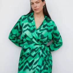 Robe Chemise Satinée Imprimée -Promos Chaudine Magasin 57053820 43 D5