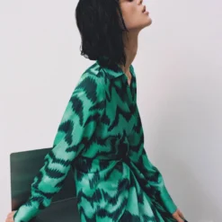 Robe Chemise Satinée Imprimée -Promos Chaudine Magasin 57053820 43 D6