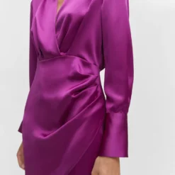 Robe Chemise Satinée Croisée 11 Robe Chemise Satinée Croisée -Promos Chaudine Magasin 57054433 65 D6