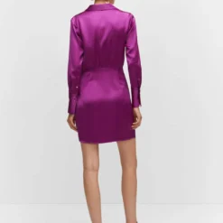 Robe Chemise Satinée Croisée 9 Robe Chemise Satinée Croisée -Promos Chaudine Magasin 57054433 65 R