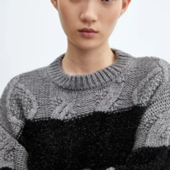 Robe Pull Rayures -Promos Chaudine Magasin 57057753 92 D1