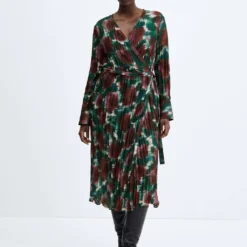 Robe Cache-cœur Plissée -Promos Chaudine Magasin 57058278 43 D3