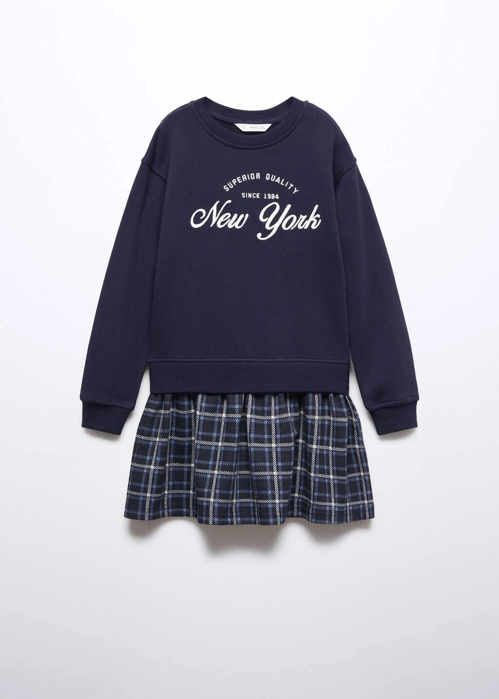 Robe Sweat-shirt Jupe Carreaux 2 Robe Sweat-shirt Jupe Carreaux – Image 2