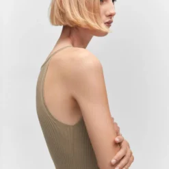 Robe Fendue Maille Côtelée -Promos Chaudine Magasin 57064425 37 D1