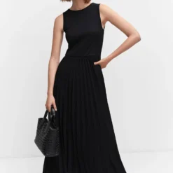 Robe Maille Côtelée Jupe Plissée -Promos Chaudine Magasin 57071175 99 D2