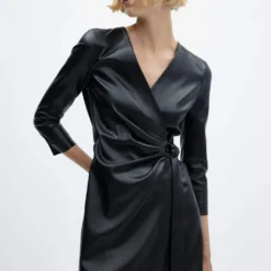 Robe Cache-cœur Similicuir