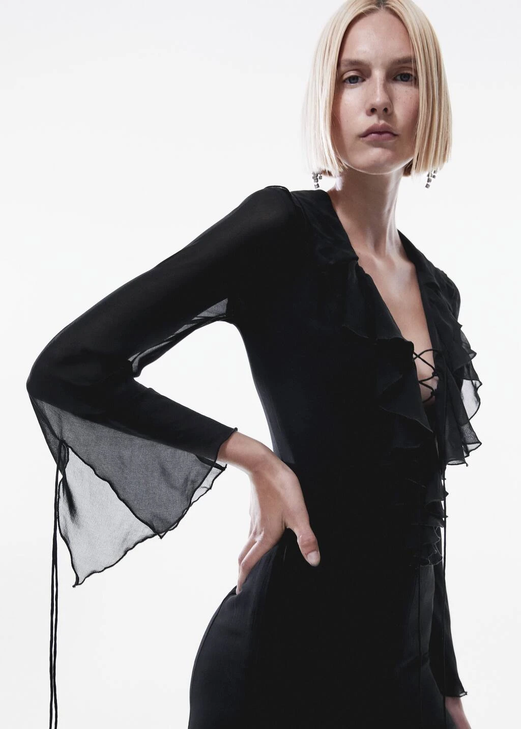 Robe Volants Manches Cloche 1 Robe Volants Manches Cloche