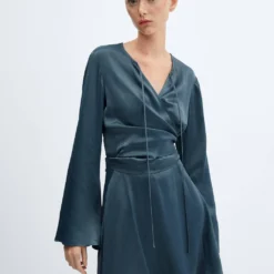 Robe Cache-cœur Satinée