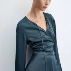 Robe Cache-cœur Satinée 11 Robe Cache-cœur Satinée -Promos Chaudine Magasin 57078276 59 D2