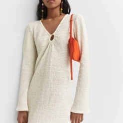 Robe Texturée Détail Anneau -Promos Chaudine Magasin 57081174 05 D2