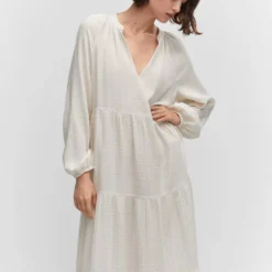 Robe Maxi Coton Col V