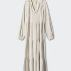 Robe Maxi Coton Col V -Promos Chaudine Magasin 57082878 05 B