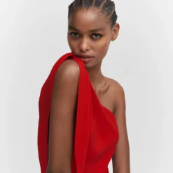 Robe Asymétrique Nœud -Promos Chaudine Magasin 57083814 70 D1