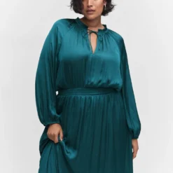 Robe Satinée Manches Bouffantes 15 Robe Satinée Manches Bouffantes -Promos Chaudine Magasin 57084762 59 D5