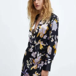 Robe Satinée En Imprimé Fleuri