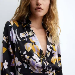 Robe Satinée En Imprimé Fleuri -Promos Chaudine Magasin 57086317 99 D1