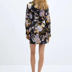 Robe Satinée En Imprimé Fleuri -Promos Chaudine Magasin 57086317 99 R