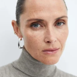 Robe Midi Maille Côtelée Col Montant -Promos Chaudine Magasin 57087730 91 D1