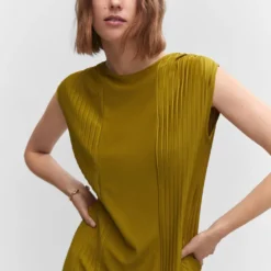 Robe Détails Plissés -Promos Chaudine Magasin 57090762 37 D1